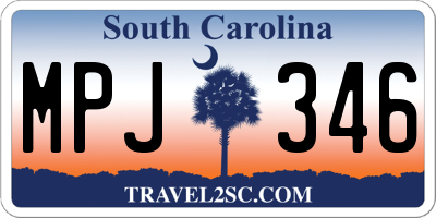 SC license plate MPJ346