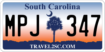 SC license plate MPJ347