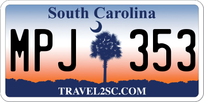 SC license plate MPJ353