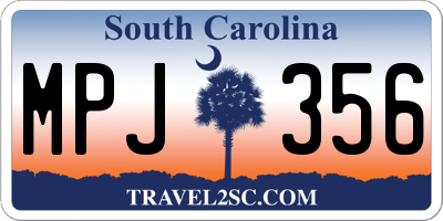 SC license plate MPJ356