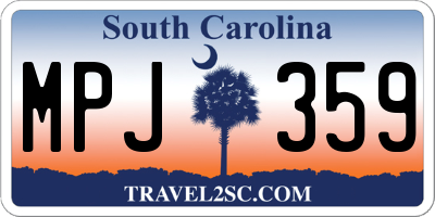 SC license plate MPJ359
