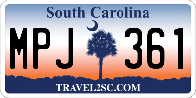 SC license plate MPJ361