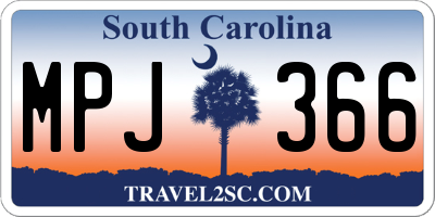 SC license plate MPJ366