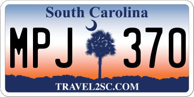 SC license plate MPJ370