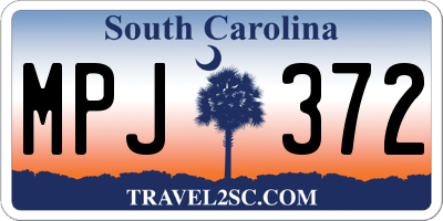 SC license plate MPJ372