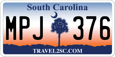 SC license plate MPJ376