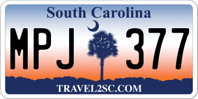 SC license plate MPJ377