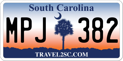 SC license plate MPJ382