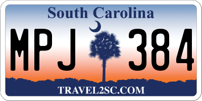 SC license plate MPJ384