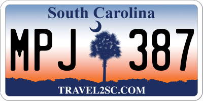 SC license plate MPJ387
