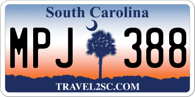 SC license plate MPJ388
