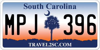 SC license plate MPJ396