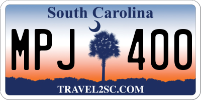 SC license plate MPJ400