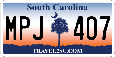 SC license plate MPJ407