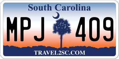 SC license plate MPJ409