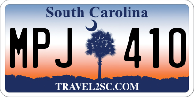 SC license plate MPJ410