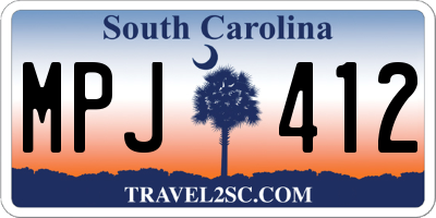 SC license plate MPJ412