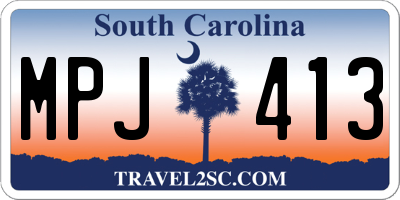 SC license plate MPJ413