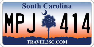 SC license plate MPJ414