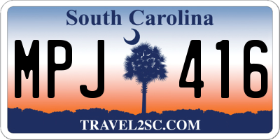 SC license plate MPJ416
