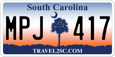 SC license plate MPJ417
