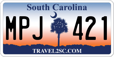 SC license plate MPJ421