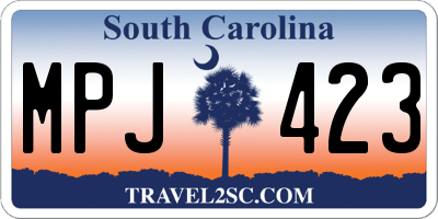 SC license plate MPJ423