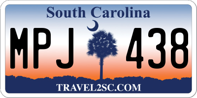 SC license plate MPJ438