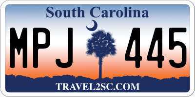 SC license plate MPJ445