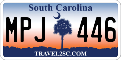 SC license plate MPJ446