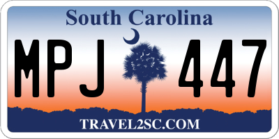 SC license plate MPJ447
