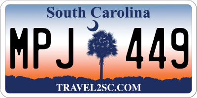 SC license plate MPJ449