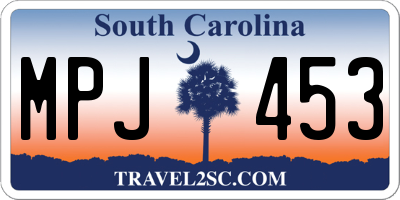 SC license plate MPJ453