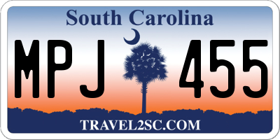 SC license plate MPJ455