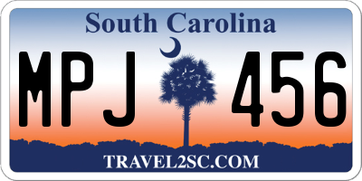 SC license plate MPJ456