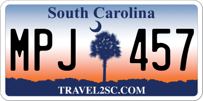 SC license plate MPJ457
