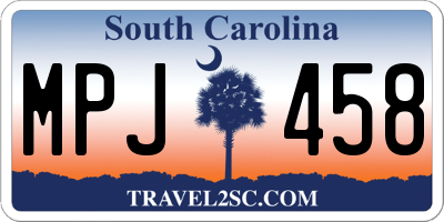 SC license plate MPJ458