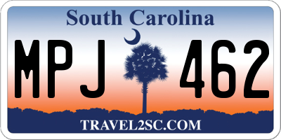 SC license plate MPJ462