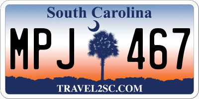 SC license plate MPJ467
