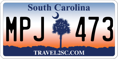 SC license plate MPJ473