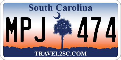 SC license plate MPJ474