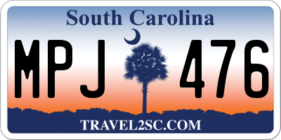 SC license plate MPJ476