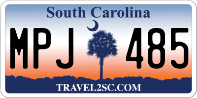 SC license plate MPJ485