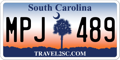 SC license plate MPJ489