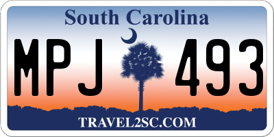 SC license plate MPJ493