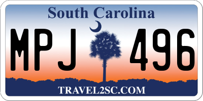 SC license plate MPJ496