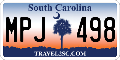 SC license plate MPJ498