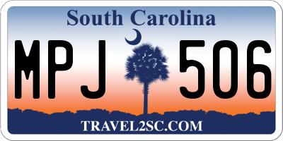 SC license plate MPJ506