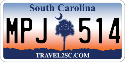 SC license plate MPJ514