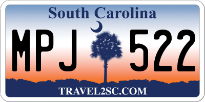 SC license plate MPJ522